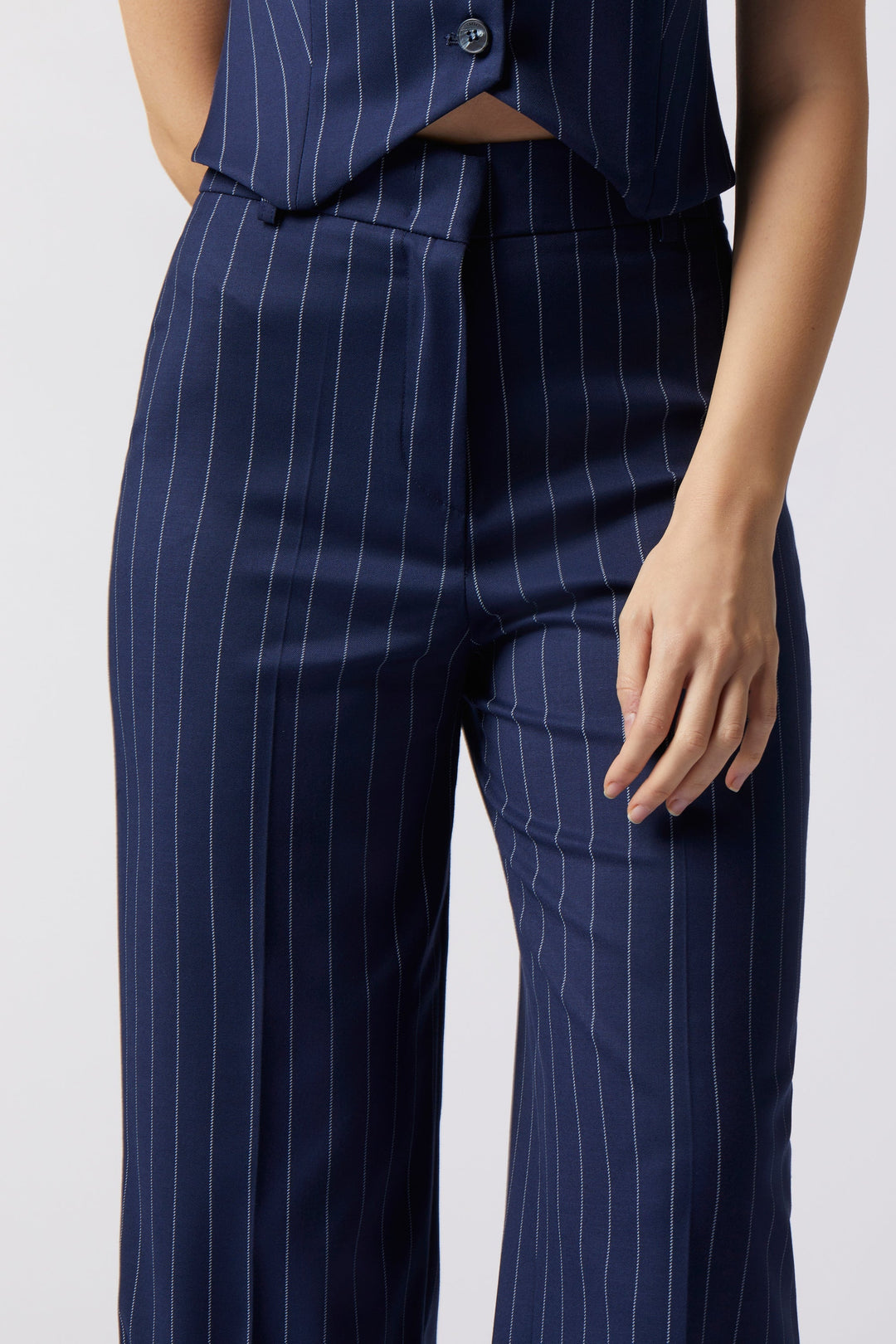 Tailleur Ravello Oblise in gessato milano, colore blu