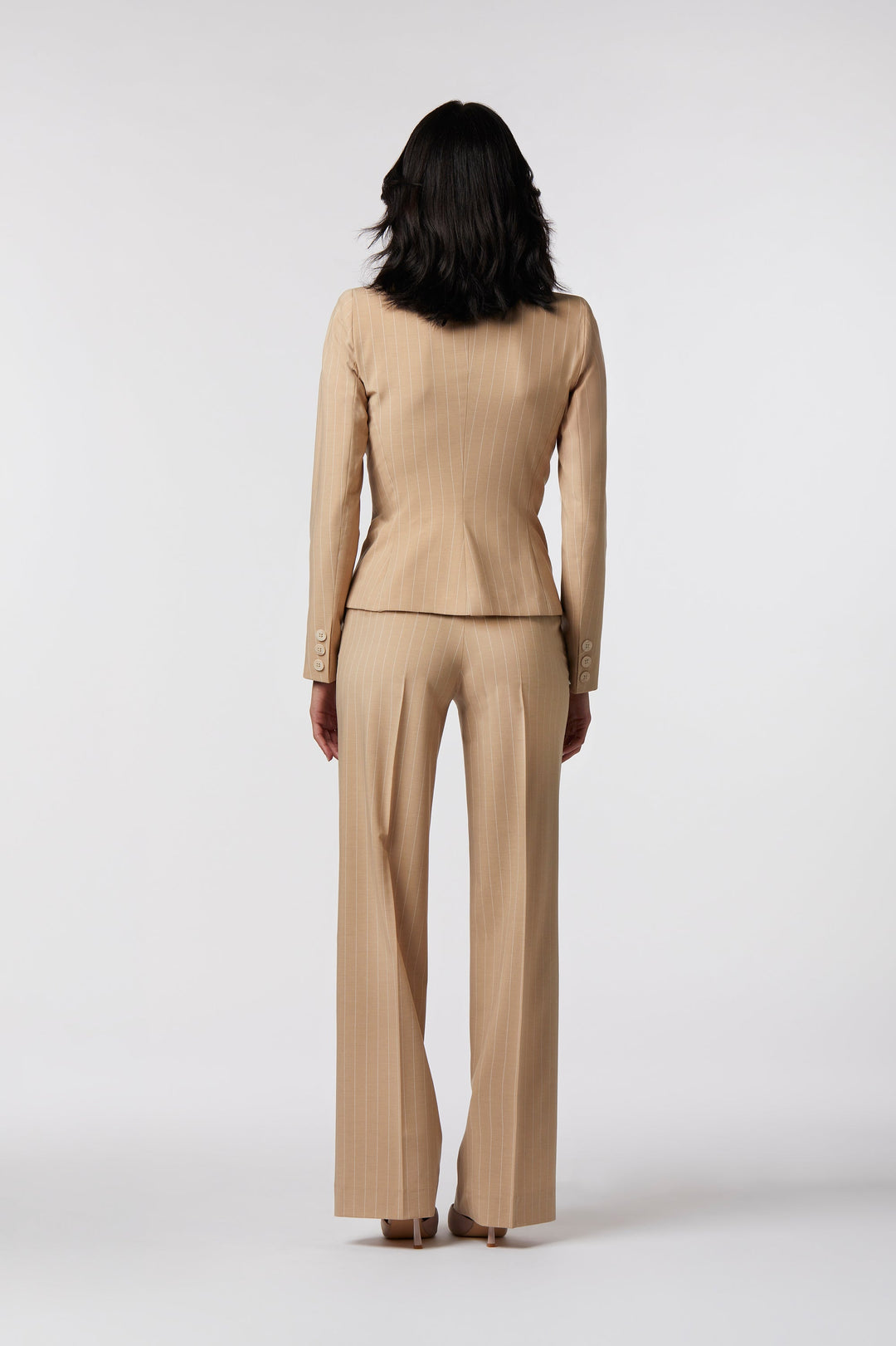 Tailleur Ravello Oblise in gessato milano, colore beige