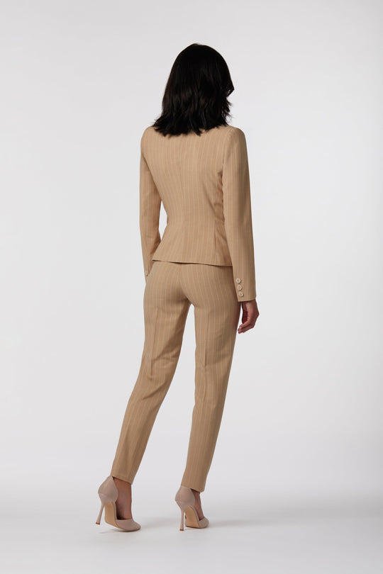 Tailleur Ravello Oblise in gessato milano, colore beige